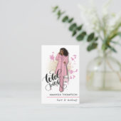 Chique Roze Schoonheid Mode Visitekaartje (Staand voorkant)