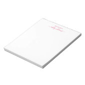 Chique Roze Script Van het Bureaublad van Naam Aan Notitieblok (Linkerzijde)