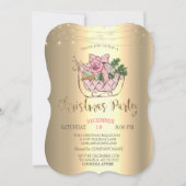 Chique roze slee,Sliert lichten goud Kaart (Voorkant)