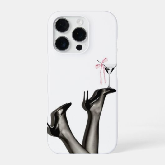 Chique Roze Streep Cocktail iPhone Hoesje (Achterkant)