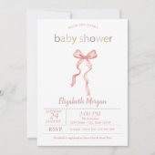 Chique Roze Strik Babyshower Kaart (Voorkant)