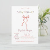 Chique Roze Strik Babyshower Kaart (Staand voorkant)