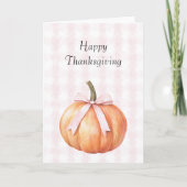 Chique Roze Strik Boho Pompoen Plaid Strepen Kaart (Voorkant)