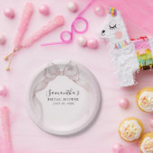 Chique Roze Strik Bruiloftsborrel Papieren Bordje (Feest)