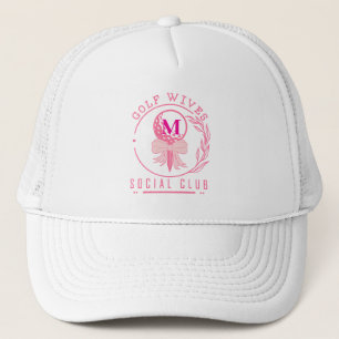 Chique Roze Strik Monogram Golf Vrouwen Sociale Cl Trucker Pet