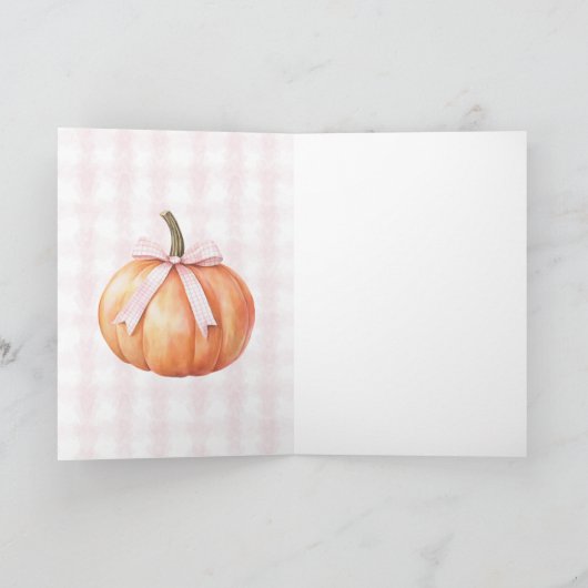 Chique Roze Strik Pompoen Plaid Strepen Kaart (Binnen)