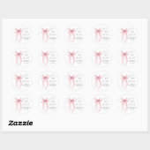 Chique Roze Strik Waterschildering Bruiloftsfeest Ronde Sticker (Vel)