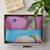 Chique Roze Struisvogel Kunst Whimsical Lente Tissuepapier (Geschenk)