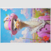 Chique Roze Struisvogel Kunst Whimsical Lente Tissuepapier (Voorkant)