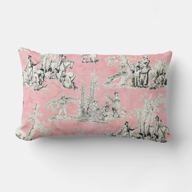  chique roze toile bloemendecoratieve worp kussen (Voorkant)