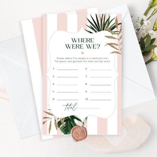 Chique Roze tropisch Waar waren we bruids spel