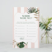 Chique Roze tropisch Waar waren we bruids spel (Staand voorkant)