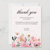 Chique Roze Tuin Bloemen Bruidsfeest Bedankkaart (Voorkant)