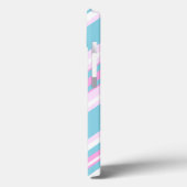Chique roze turquoise gestreepte hoes Case-Mate iP (Achterkant / Links)