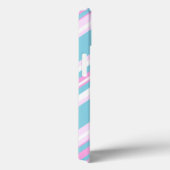 Chique roze turquoise gestreepte hoes Case-Mate iP (Achterkant / Rechts)