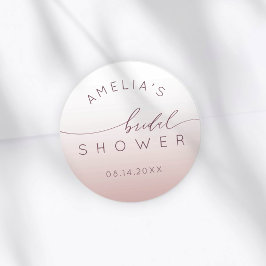 Chique Roze Verlopen Bruidsdouche Ronde Sticker