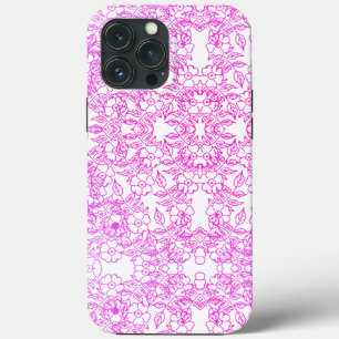 Chique roze vintage bloempatroon Case-Mate iPhone case