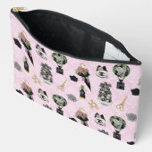 Chique Roze Vintage Toilettas Make-uptas Etui (Open)