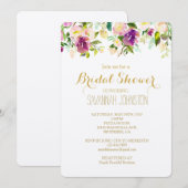 Chique roze Waterverf bloemig Vrijgezellenfeest Kaart (Voorkant / Achterkant)