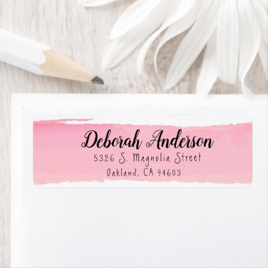 Chique roze Waterverf Etiket (Insitu)