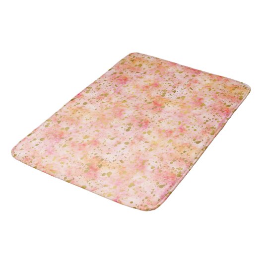 Chique roze Waterverf gouden Confetti Badmat (Gekanteld)