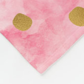 Chique roze Waterverf gouden Confetti Fleece Deken (Hoek)