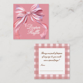 Chique Roze Waterverf Luierraffle voor Baby Shower Informatiekaartje