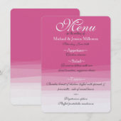 Chique roze Waterverf ombre bruiloft menu (Voorkant / Achterkant)