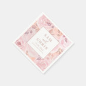 Chique Roze Waterverfrozen Bruiloft Servet (Hoek)