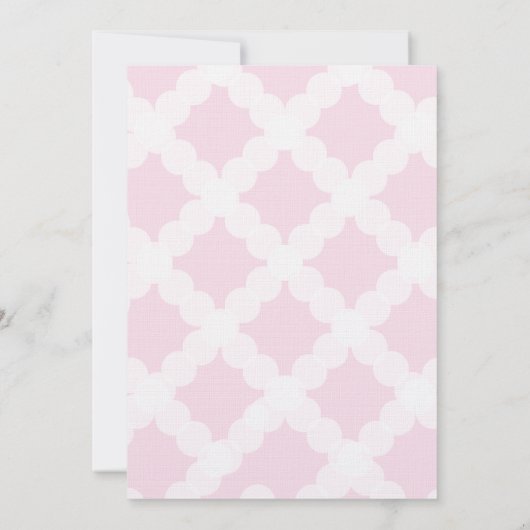 Chique roze wit goud kruisboog Baby doop Kaart (Achterkant)