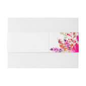 Chique roze wit Waterverf bloemenelegante bruiloft Uitnodigingen Wikkel (Achterkant Voorbeeld)