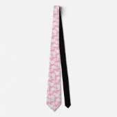 Chique roze & witte bloemmotief stropdas (Voorkant)