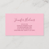 Chique roze witte strepen tulp bloemig visitekaartje (Achterkant)