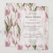 Chique roze witte tulp bloemen bruiloftsdouche kaart (Voorkant / Achterkant)