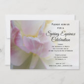 Chique Roze Witte Tulp Lente Equinox Feestviering Kaart (Voorkant)