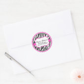 Chique roze zebra print Adresetiketten Ronde Sticker (Envelop)