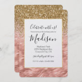 Chique roze zebra print Glitz Kaart (Voorkant / Achterkant)