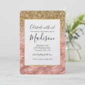 Chique roze zebra print Glitz Kaart (Staand voorkant)