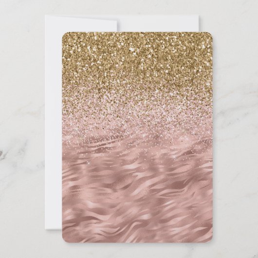 Chique roze zebra print Glitz Kaart (Achterkant)