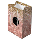 Chique roze zebra print Glitz Medium Cadeauzakje (Voorkant Gekanteld)