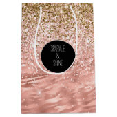 Chique roze zebra print Glitz Medium Cadeauzakje (Voorkant)