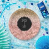 Chique roze zebra print Glitz Papieren Bordje (Feest)