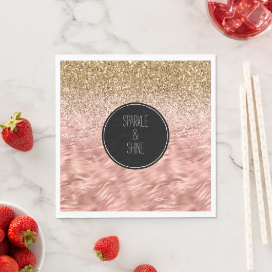 Chique roze zebra print Glitz Servet (Insitu)