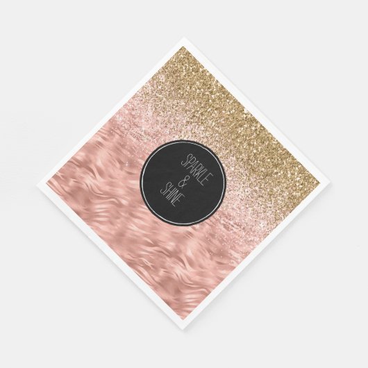 Chique roze zebra print Glitz Servet (Hoek)