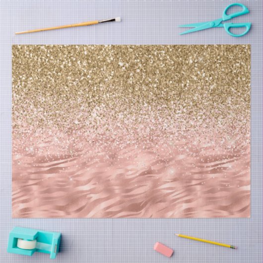 Chique roze zebra print Glitz Tissuepapier (Craft)