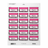 Chique Roze Zebra Print "Uit de keuken van" Etiket (Full Sheet)