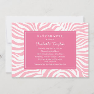 Chique Roze Zebrastreep Baby Girl Babyborrel Uitno Kaart