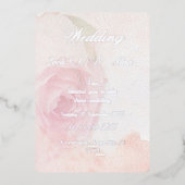 chique roze zilver  folie uitnodiging (Voorkant)