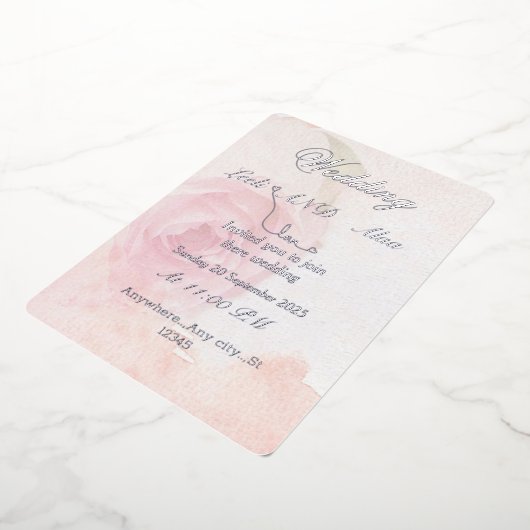 chique roze zilver  folie uitnodiging (Gedraaid)