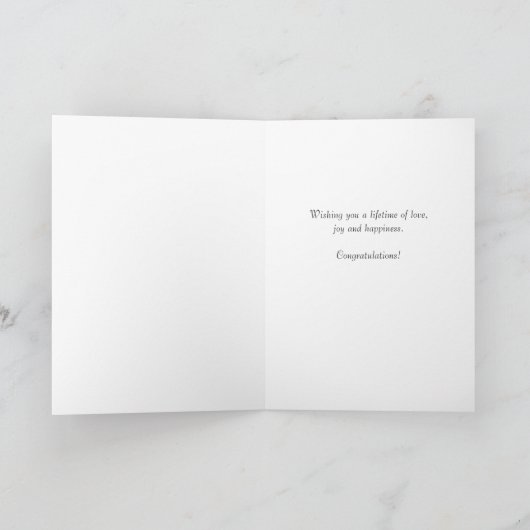 Chique Roze Zilveren Bloemige Felicitatie Bruiloft Kaart (Binnen)